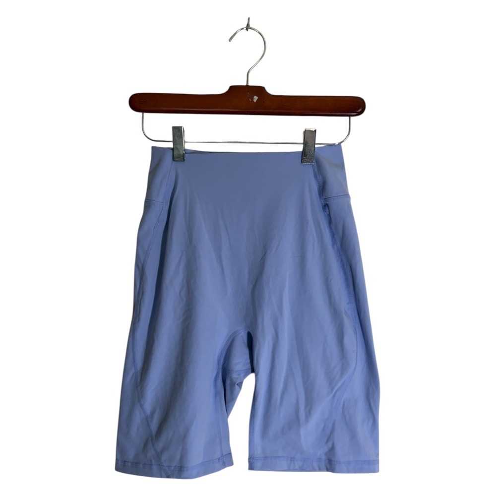 Buffbunny Biker‎ Shorts Women M Periwinkle Blue High Waist Athletic Yoga Gym